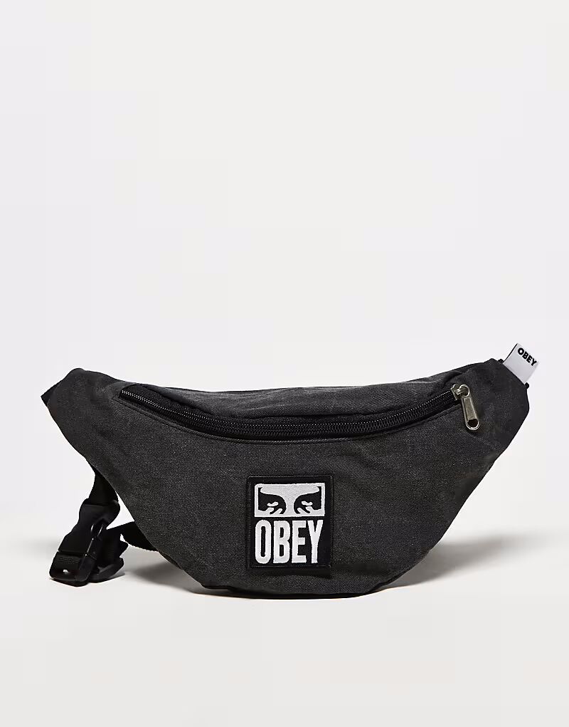 

Поясная сумка Obey с пигментным графическим логотипом, черная