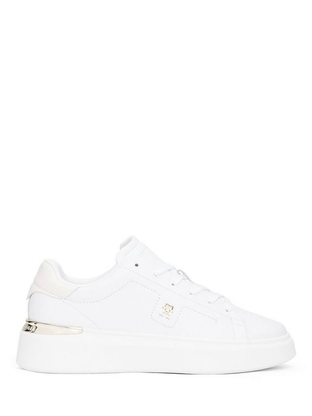 Кожаные кроссовки Court с монограммой TH Tommy Hilfiger, White