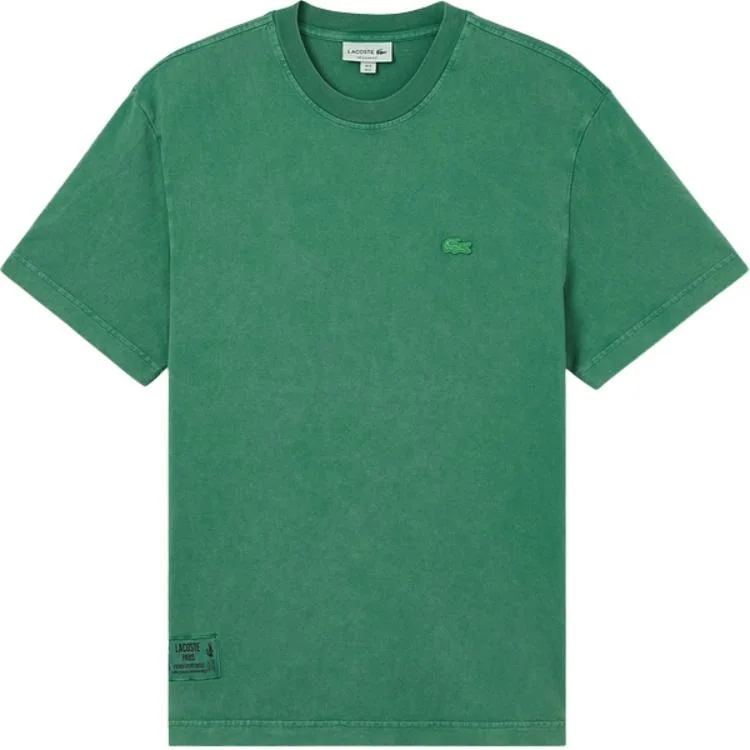 Футболка унисекс LACOSTE, классический стиль, красно-коричневый — фото 4