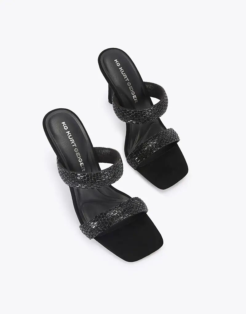 Босоножки KG Kurt Geiger Fleur на каблуке-мюле черного цвета — фото 2