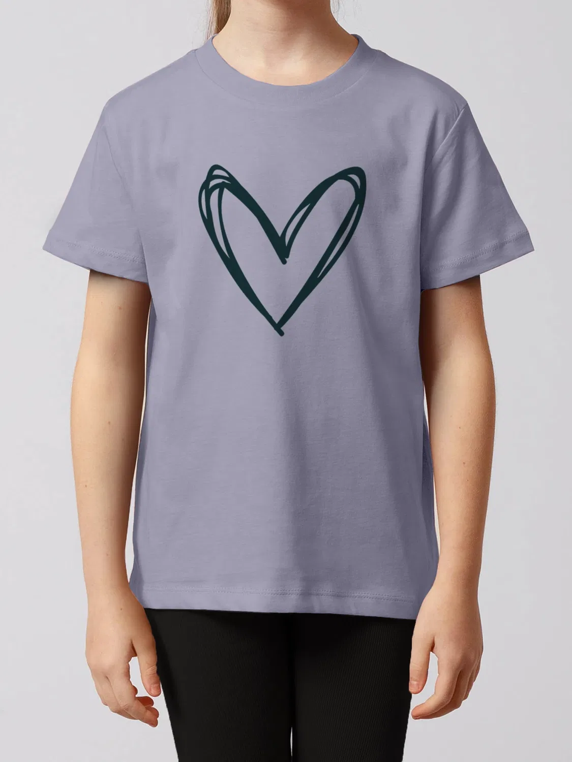 Футболка детская с сердечком Wat? Apparel, лавандовый