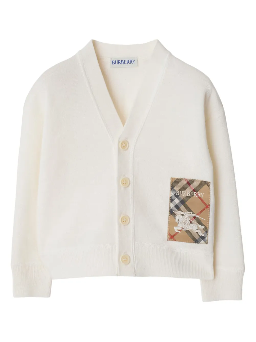 

Шерстяной кардиган Check Label BURBERRY KIDS, нейтральный