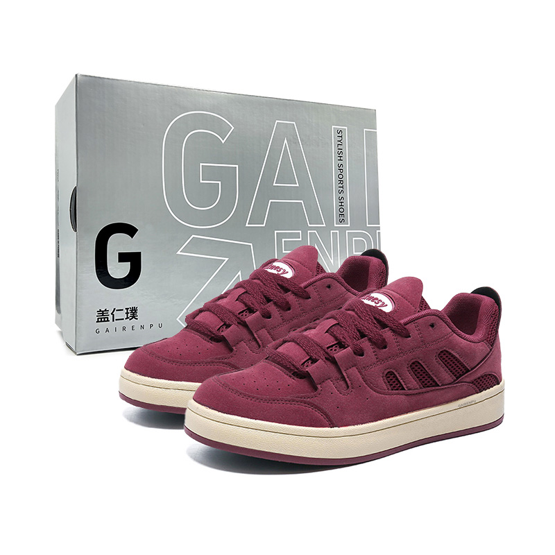 

Gai Renpu Серые мужские противоскользящие легкие дышащие низкие скейтерские кеды Box, цвет Gray[Box]