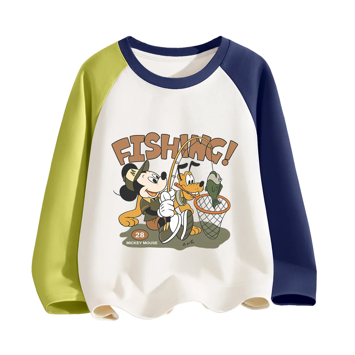Футболка детская для возраста 3-7 лет Disney, Green Fishing Blue