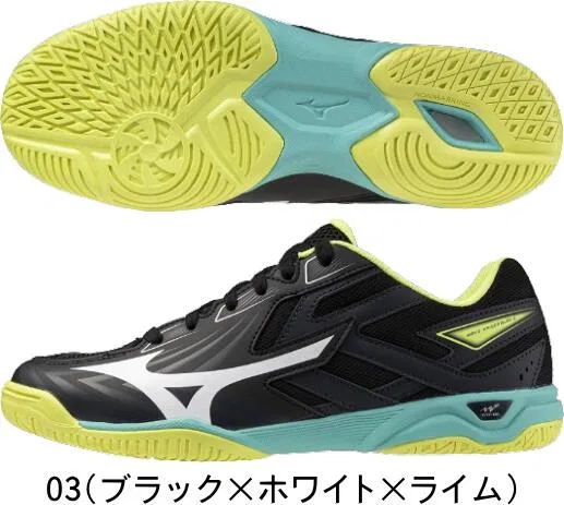 Кроссовки для настольного тенниса «Wave Kaiserburg 8» от Mizuno, 03 (Black X White X Lime) — фото 4