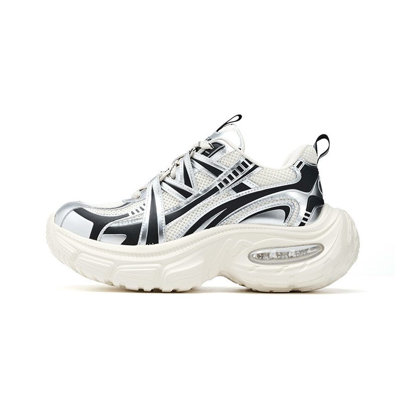 

MaxFun Series нескользящие легкие утяжеляющие низкие кроссовки chunky unisex FAIRWHALE, Space серебряный серый(Women's)