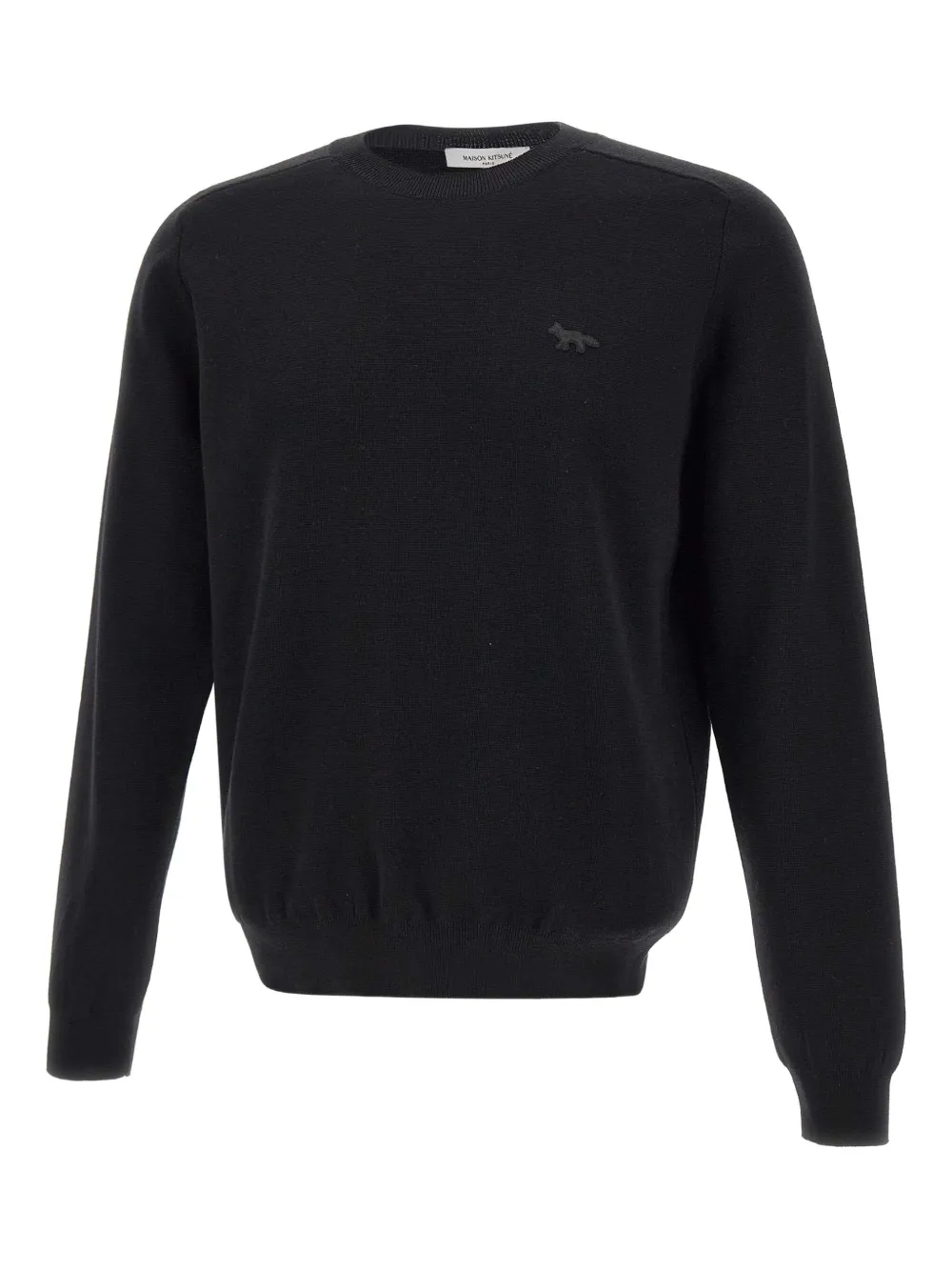 

Свитер с вышитой лисой Maison Kitsuné, черный