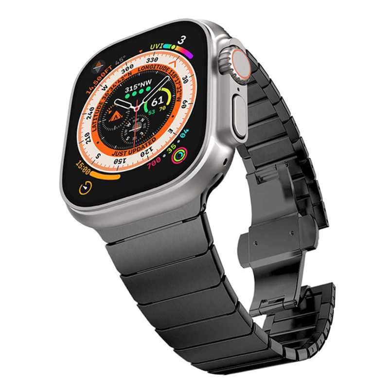 

Biaodaige Часы Watch Band Apple Compatibility Made Of Steel, New butterfly clasp [black]