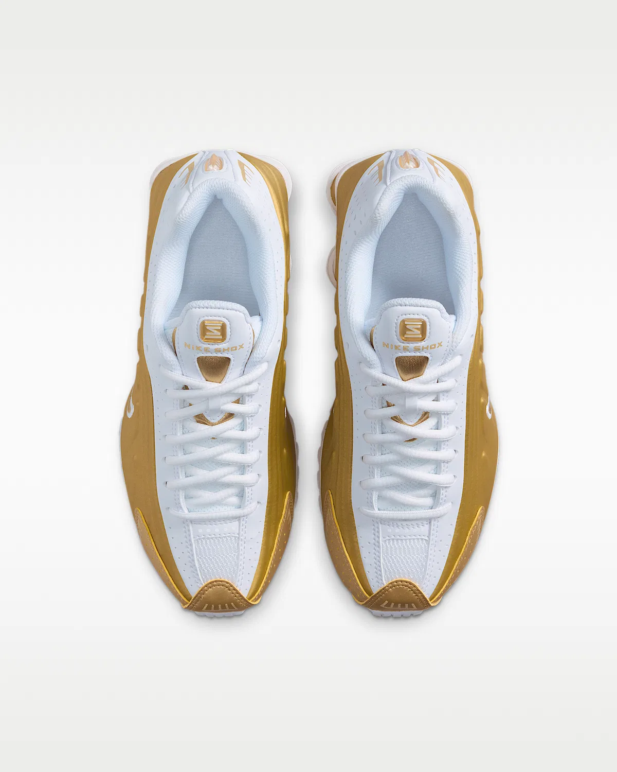 Детские кроссовки Nike Shox R4, Metallic Gold/White/Metallic Gold — фото 4