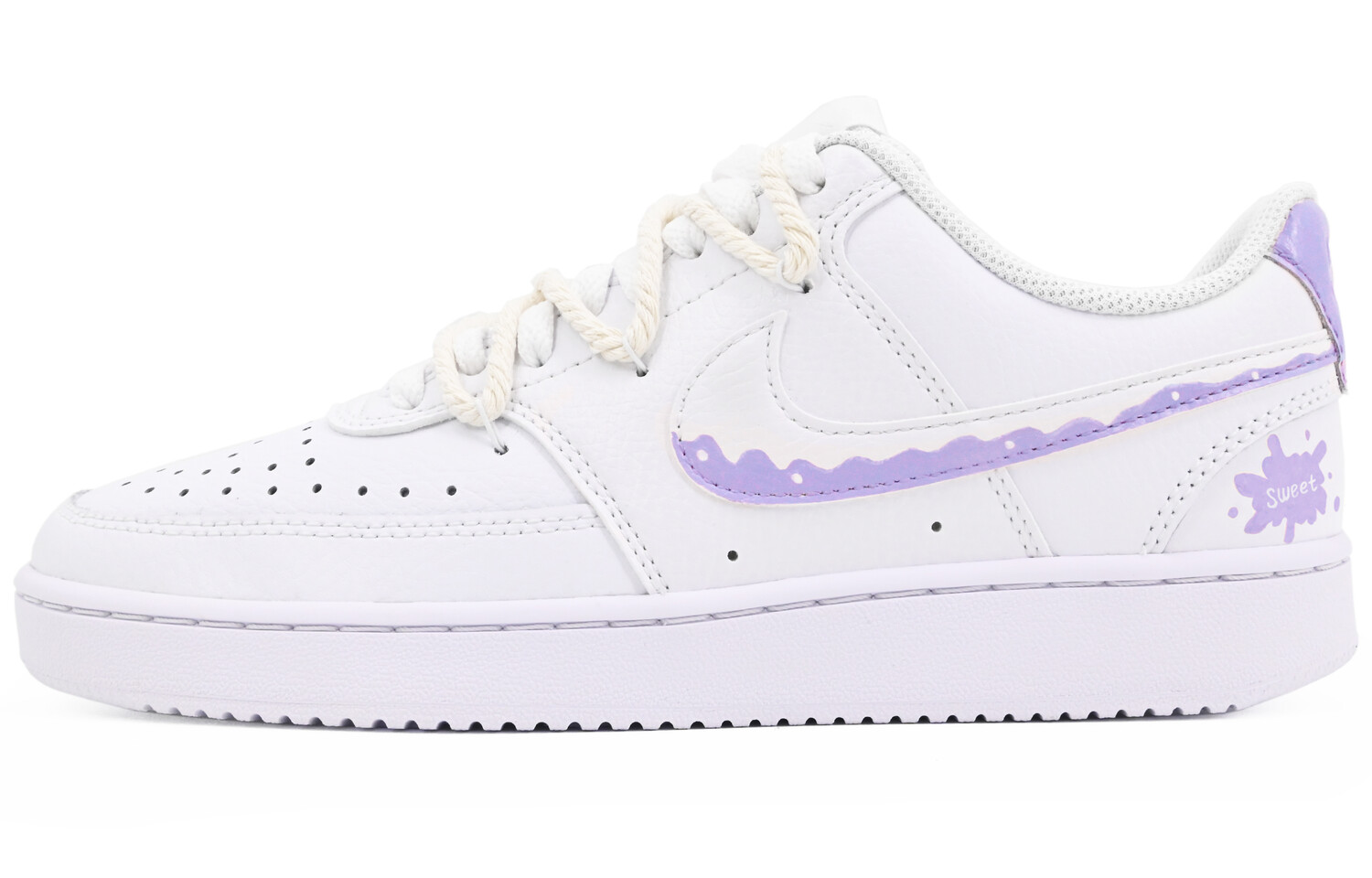 

Кроссовки Nike Court Vision 1 Skateboarding Shoes Women's Low-top White/purple, цвет Taro graffiti