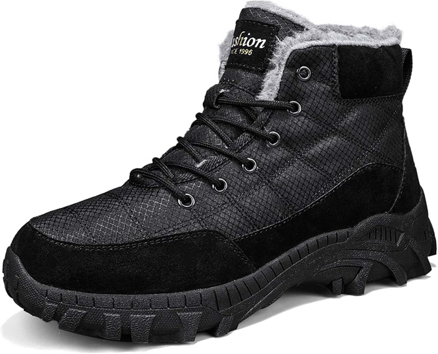 

Мужские зимние ботинки для снега, водонепроницаемые, для походов, с подкладкой из флиса, теплые, для холодной погоды, спортивные, повседневные, хлопковые ботинки для холодной погоды Generic, черный