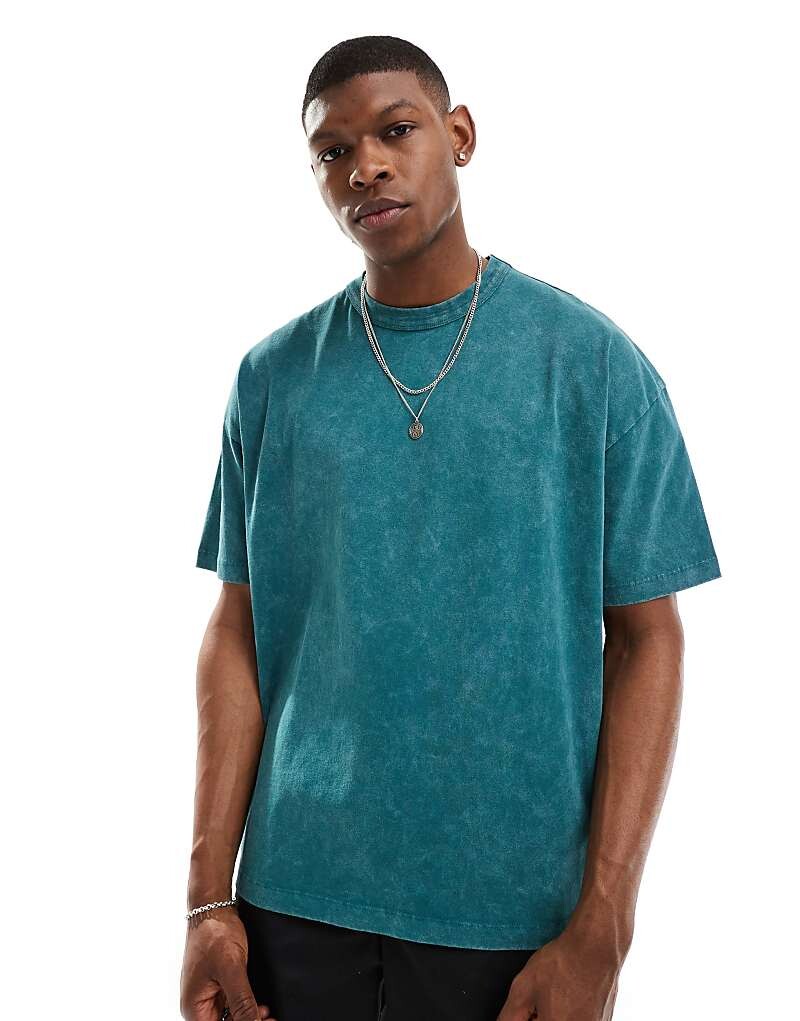

ASOS DESIGN – плотная футболка оверсайз размытого зеленого цвета