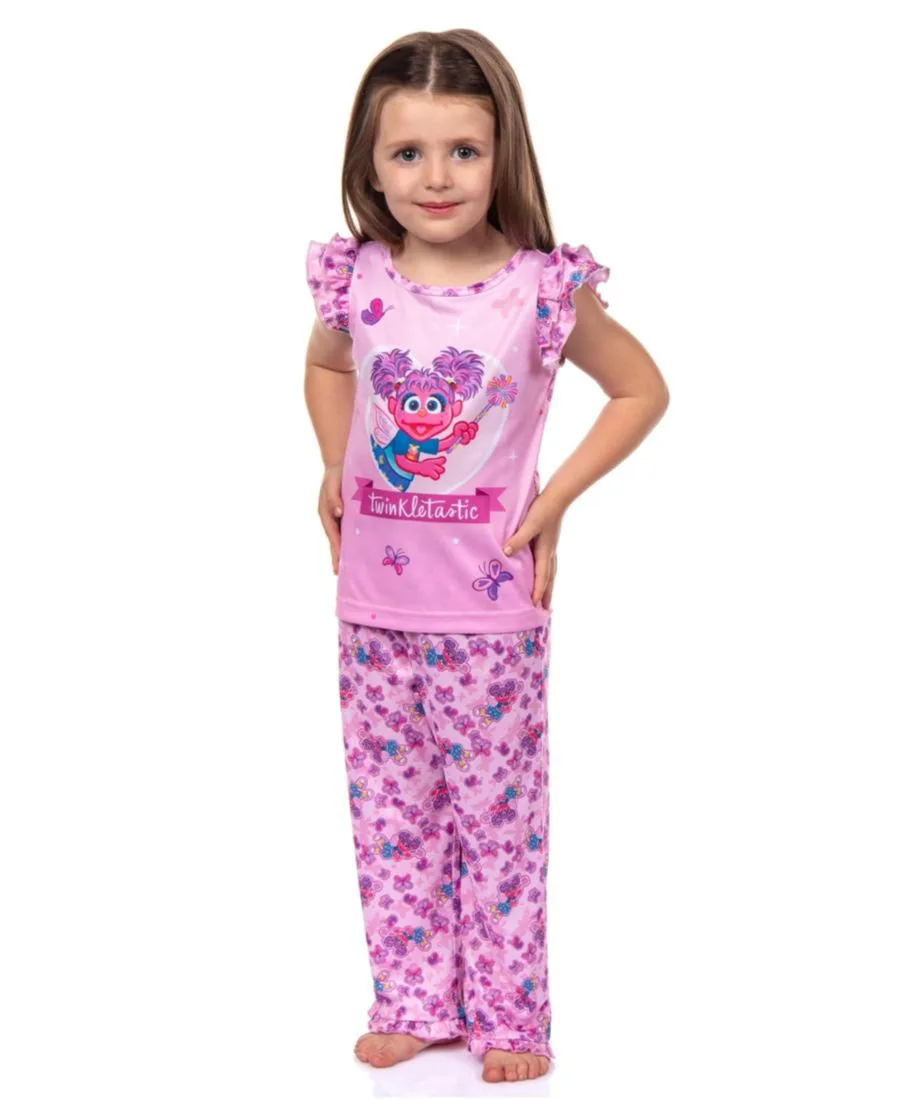 Sesame Street Детский пижамный комплект Abby Cadabby с рюшами, состоящий из двух частей, для девочек