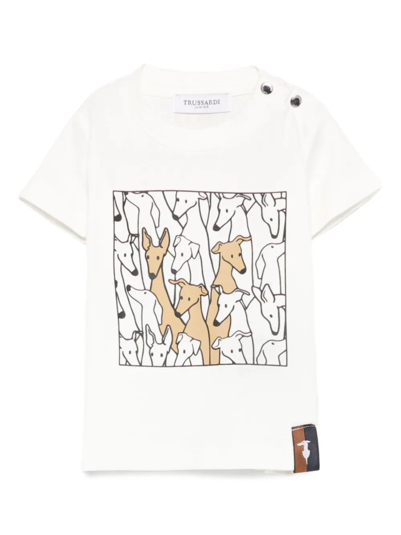 

Футболка с принтом собаки TRUSSARDI JUNIOR, белый