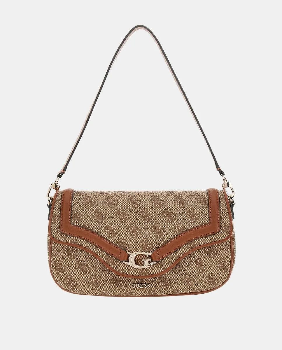 

Сумка через плечо с магнитным клапаном Guess, бежевый