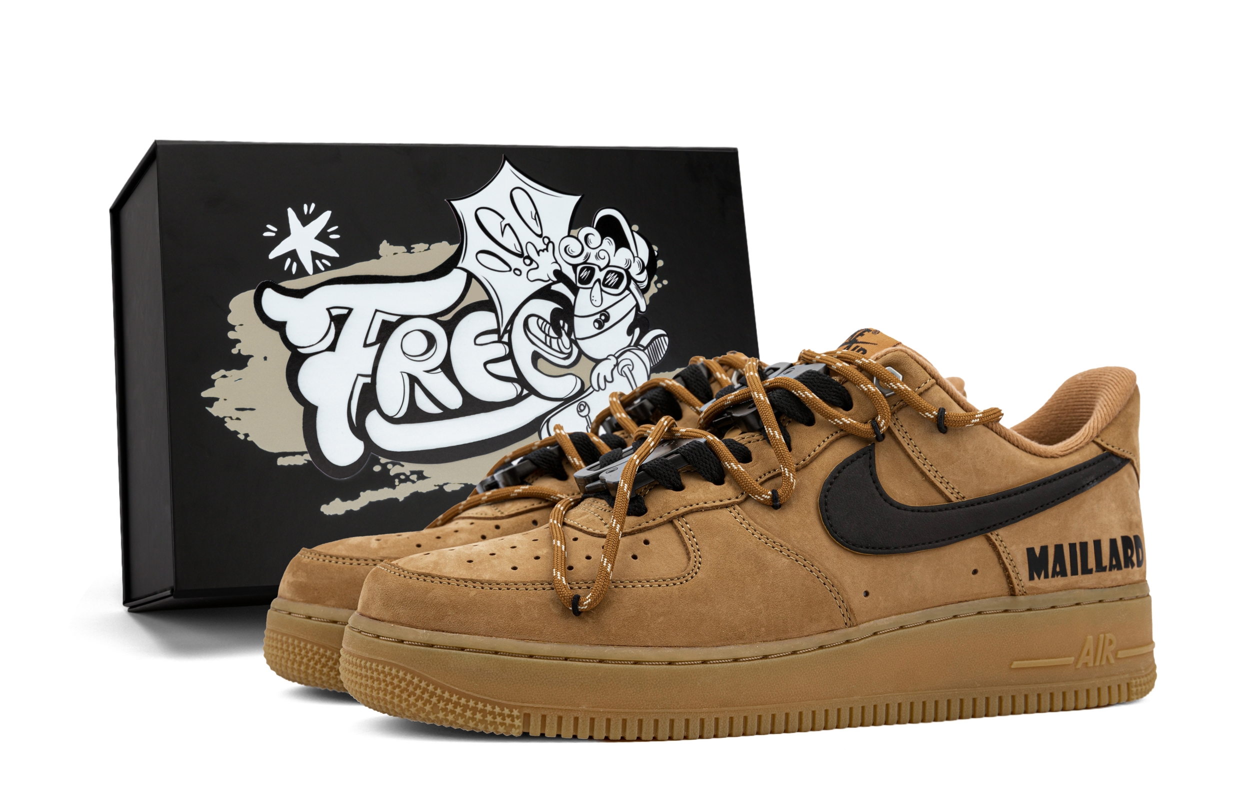 

Кроссовки Nike Air Force 1 Skateboarding Shoes Unisex Low-top, цвет Wheat color - Gift box style