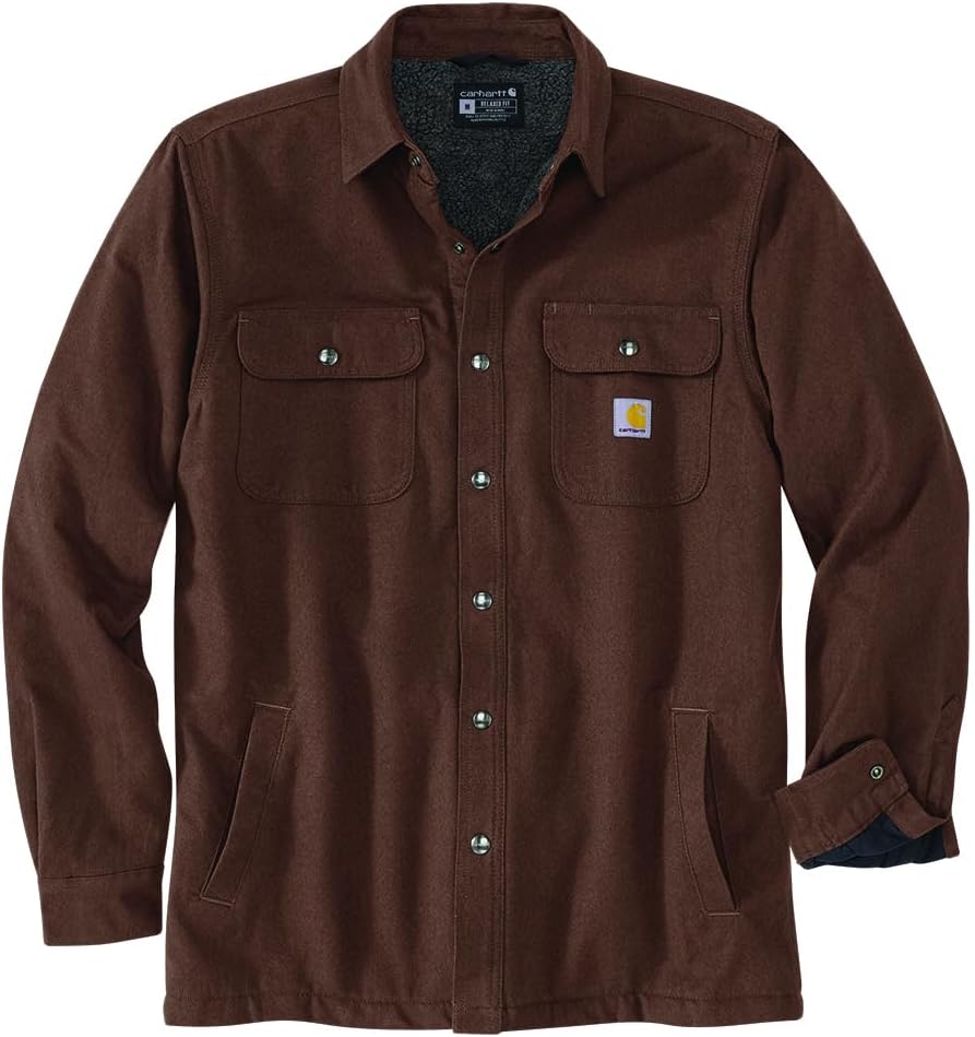 

Carhartt мужская 106354 рубашка-поло с подкладкой из флиса и шерпы, свободного кроя, Chestnut Heather
