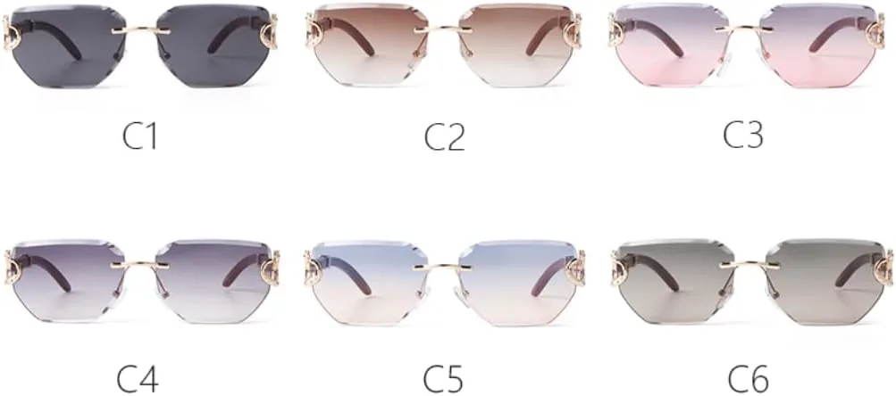 

Солнцезащитные очки с защитой UV400 | Без оправы, металлические заклепки | Для женщин и мужчин, для занятий спортом на открытом воздухе и вождения DSVIGF, 02