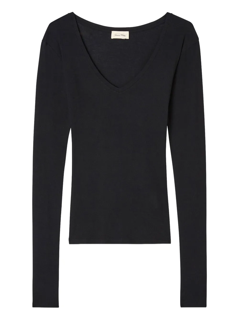 

Топ Massachusetts с V-образным вырезом и длинными рукавами American Vintage, черный