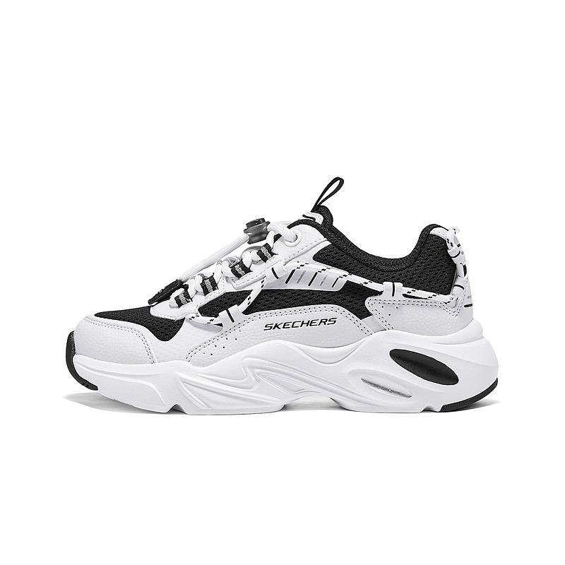 Детские повседневные кроссовки SKECHERS GIRLS с дышащими и износостойкими низкими кроссовками Skechers Kids, белый/черный — фото 2