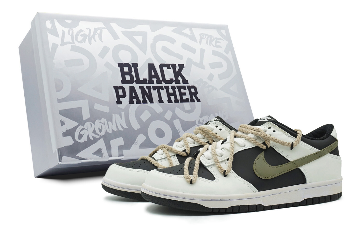 

Кроссовки Nike Dunk Skateboarding Shoes Women's Low-top Cloud White/Core Black/Green Spark, белый