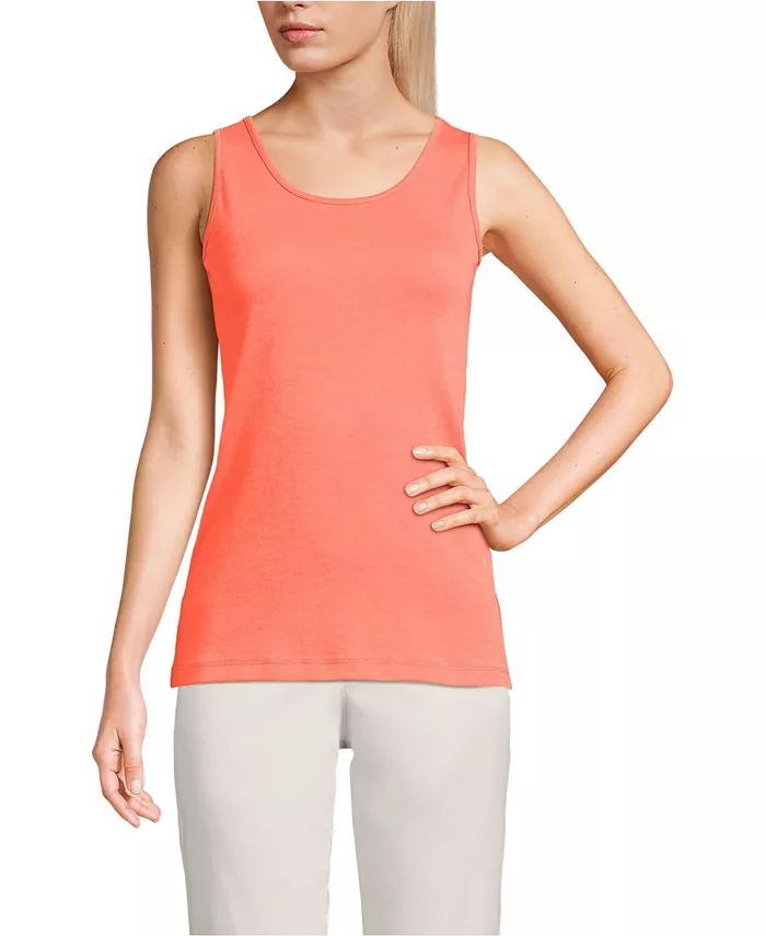 

Женская удлиненная хлопковая майка Lands' End, оранжевый