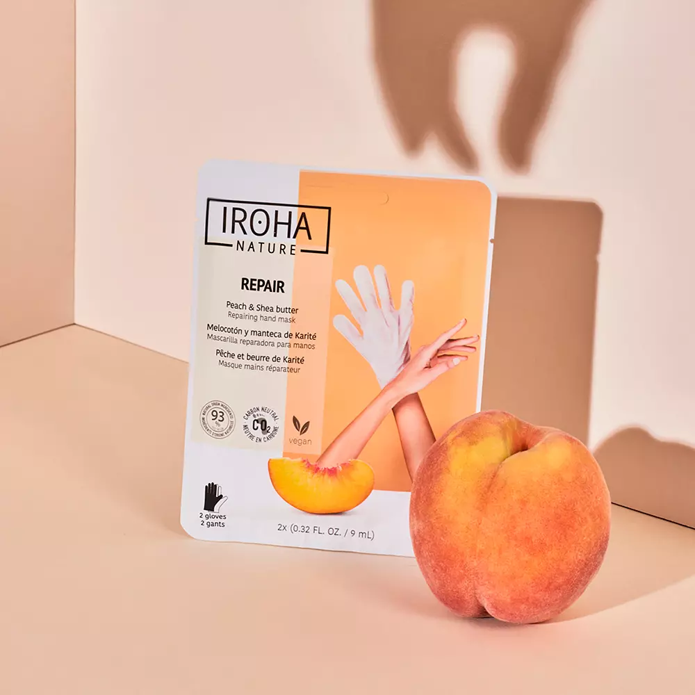 Крем для ног Peach hand & nail mask gloves repair Iroha Nature, 2 шт. — фото 3