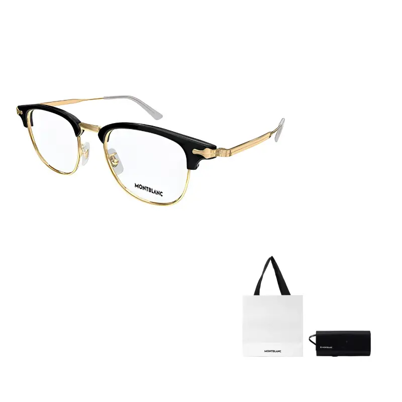 

Металлическая оправа для очков с декоративной линией бровей, унисекс, золотистый цвет Montblanc, черный