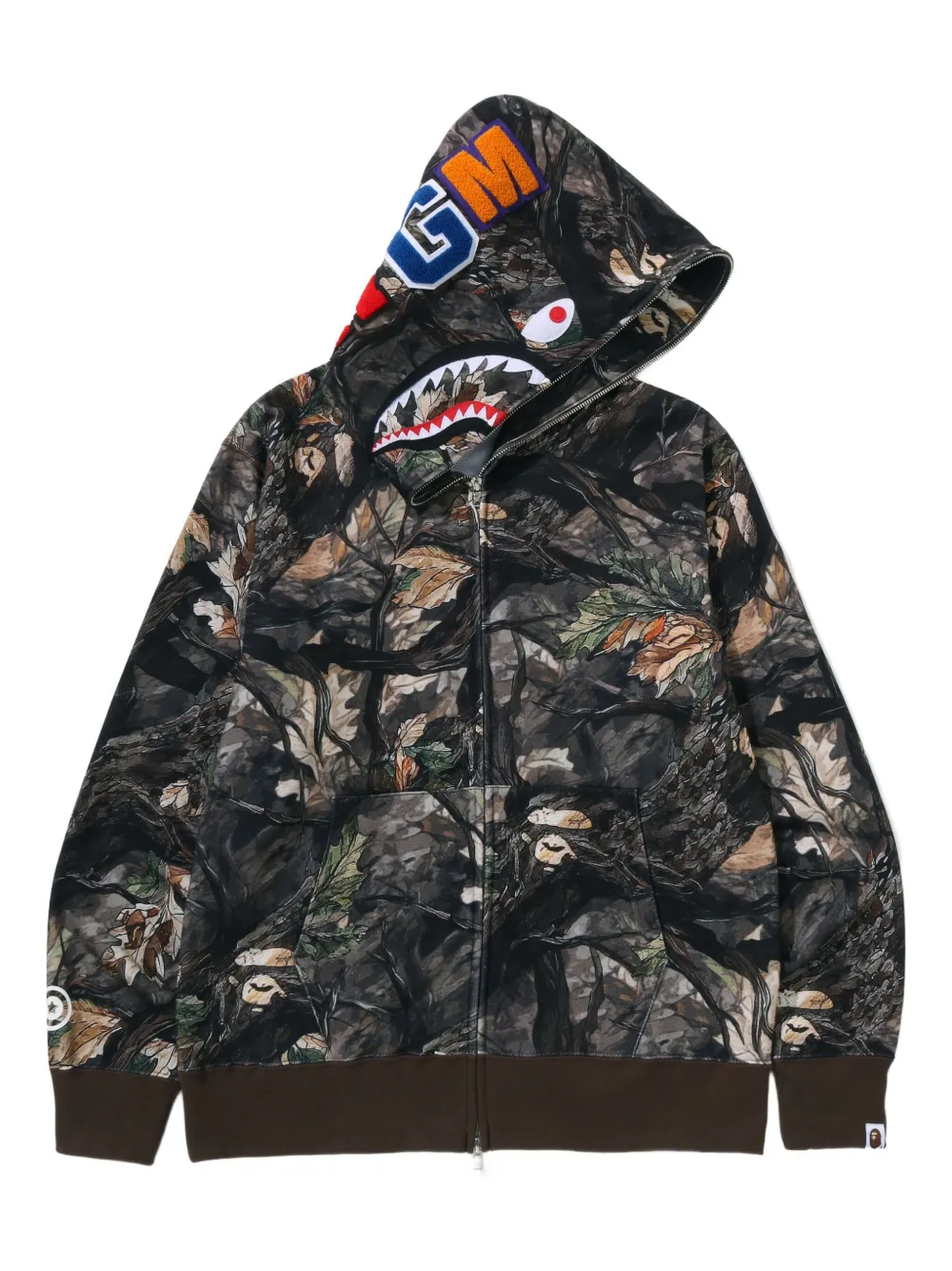 

Худи Tree Edge Camo Shark на молнии A BATHING APE, коричневый