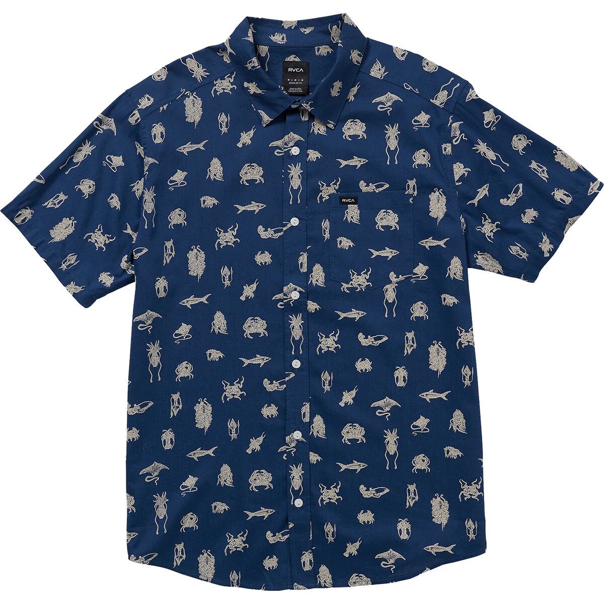 

Футболка с коротким рукавом Sea life Rvca, цвет royal