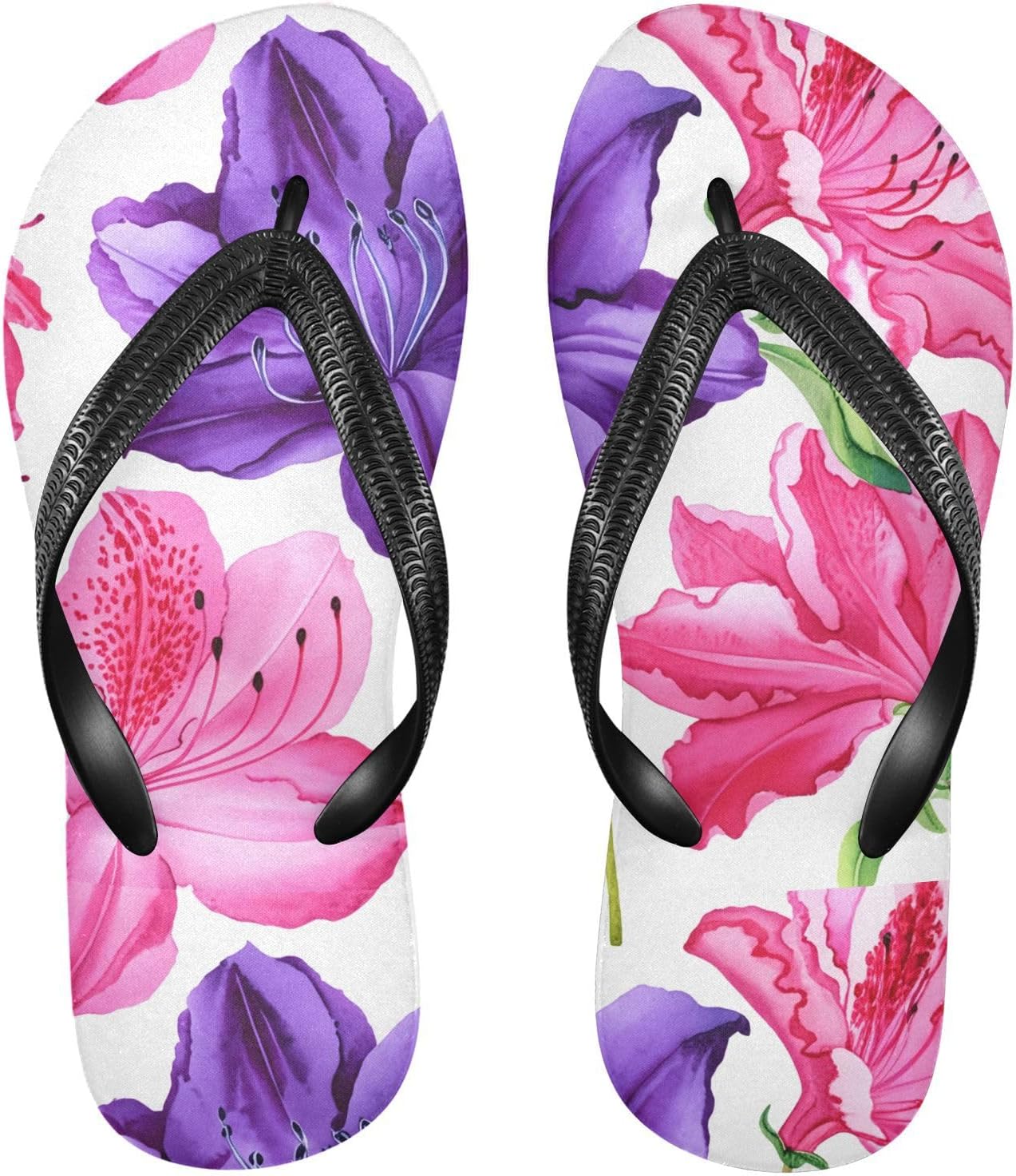 

Женские и мужские пляжные шлепанцы Azalea Blossom белого цвета, резиновые, противоскользящие, для душа и прогулок летом Sinestour