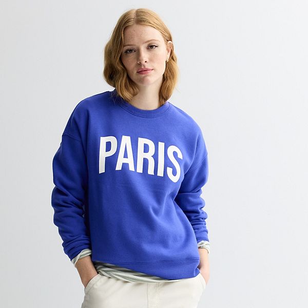 

Графический свитшот Petite Sonoma Goods For Life, Blue Paris Graphic, Синий, Графический свитшот Petite Sonoma Goods For Life, Blue Paris Graphic