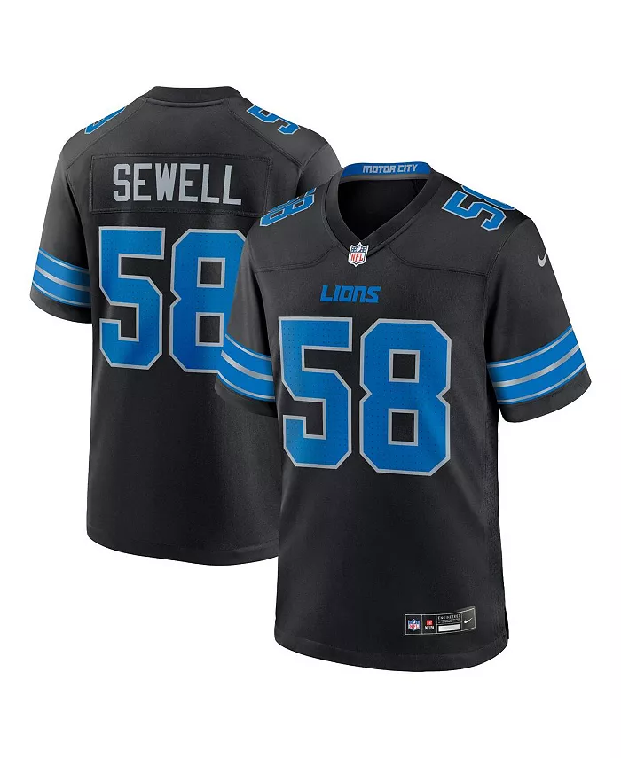 

Мужская игровая футболка Penei Sewell Detroit Lions Nike, черный