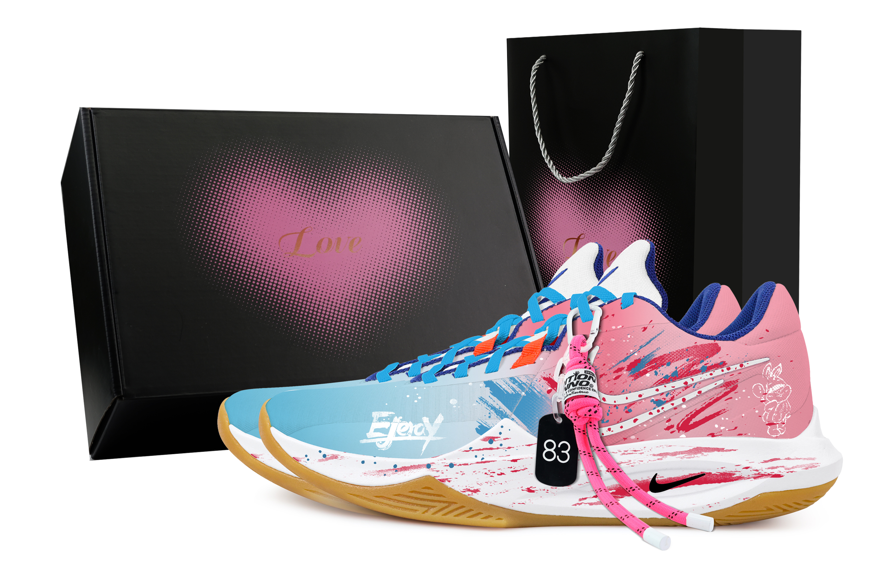 

Nike Баскетбольные кроссовки Precision 6 Jumping Active Heart Box с противоскользящим покрытием, износостойкие, низкие, мужские, розовые, синие