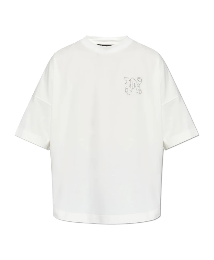 

Футболка с вышитым логотипом Palm Angels, белый
