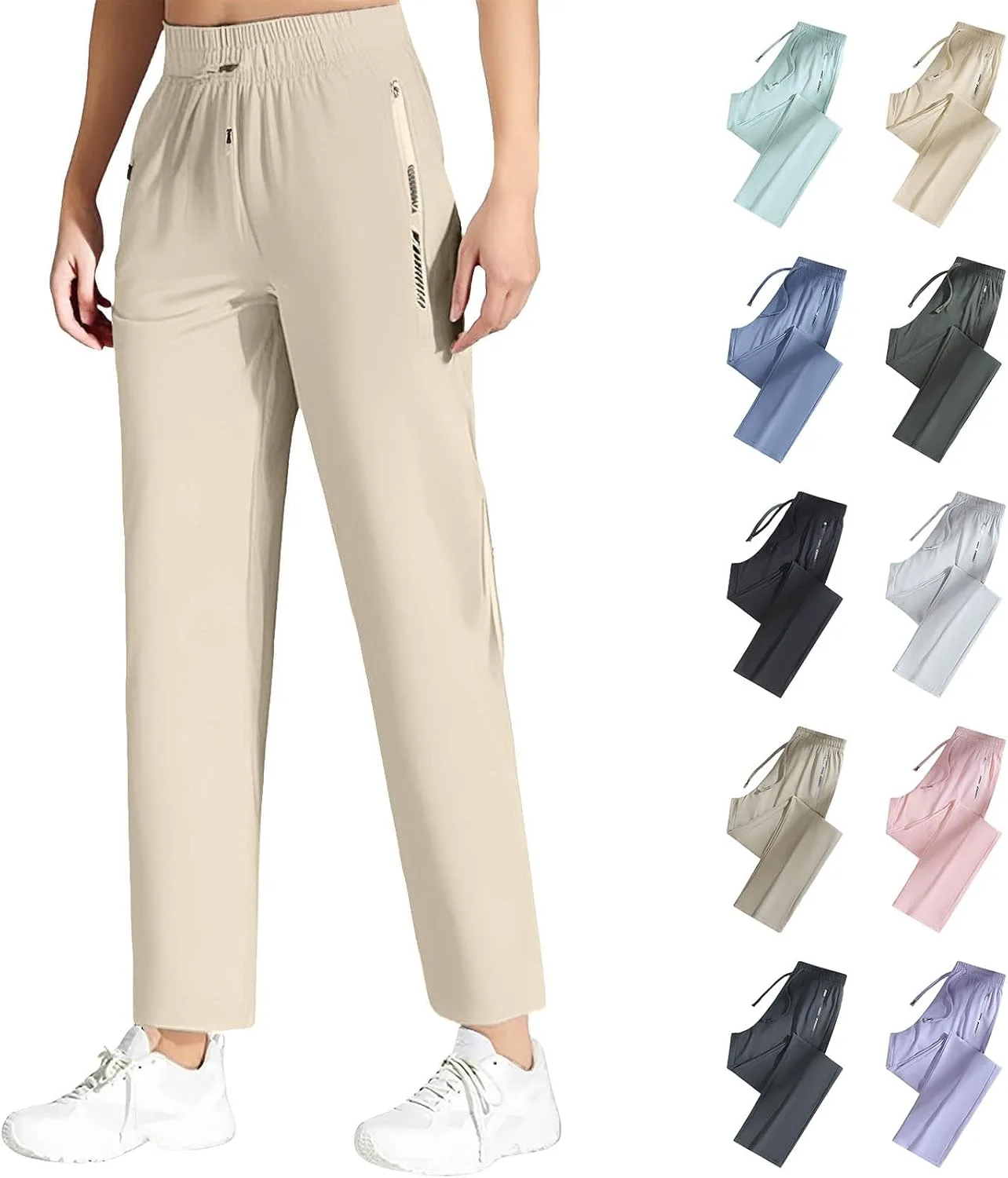 Женские брюки Senistyle Plus Size Stretchactive Unisex Over 50 с ультрарастяжением, дышащие, повседневные, быстросохнущие Generic, бежевый