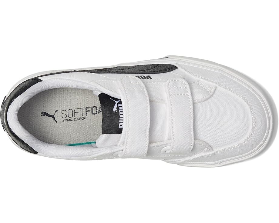 Кроссовки Unisex PUMA Kids Court Classic Vulc Hook And Loop, цвет Puma White-puma Black — фото 2