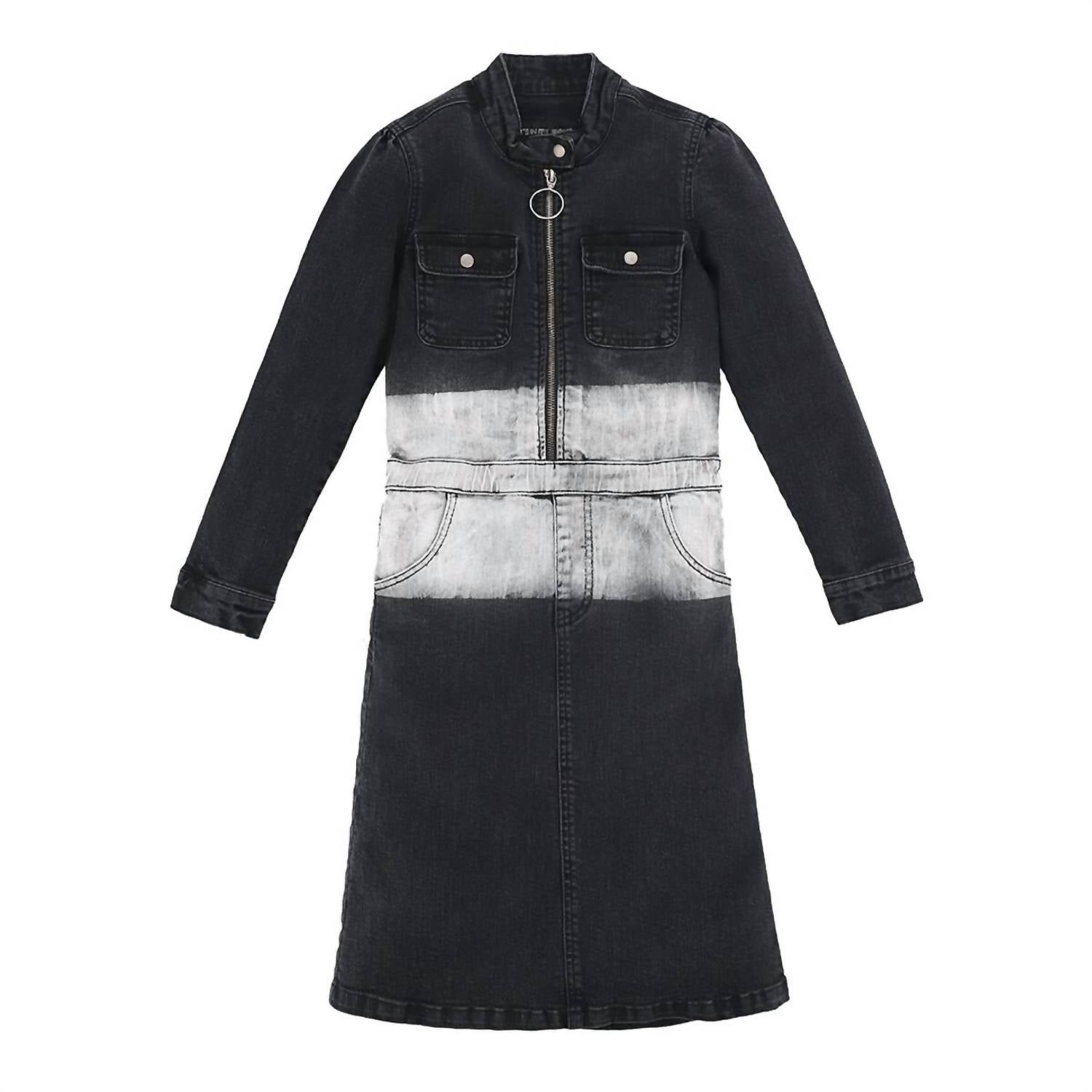

Детское джинсовое платье Whitstable с кислотными полосками черного цвета Its In my Jeans