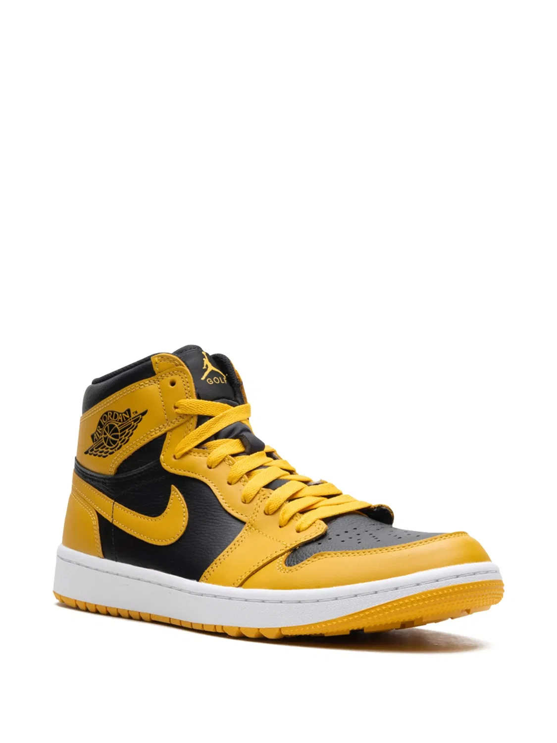 Кроссовки Air Jordan 1 Golf Pollen, желтый/белый/черный — фото 2