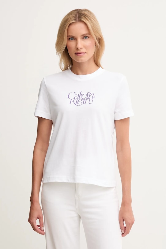 

Хлопковая футболка Calvin Klein Jeans, белый