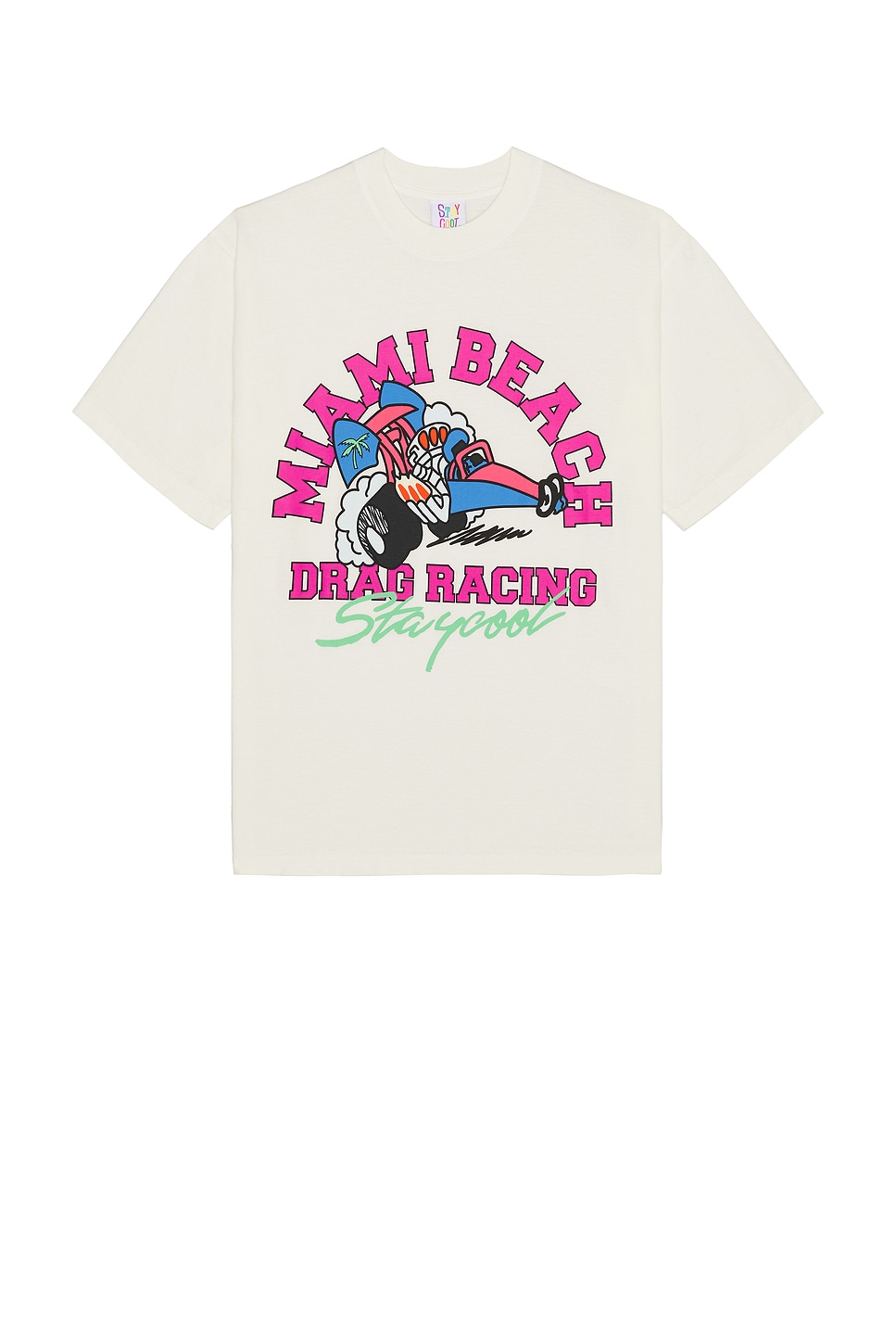 

Футболка Miami beach racing tee "Оставайся прохладным", cream