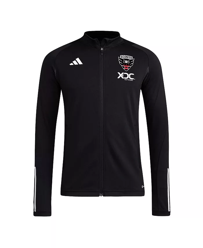 Мужская черная тренировочная куртка D.C. United 2023 On-Field AEROREADY с молнией adidas — фото 3