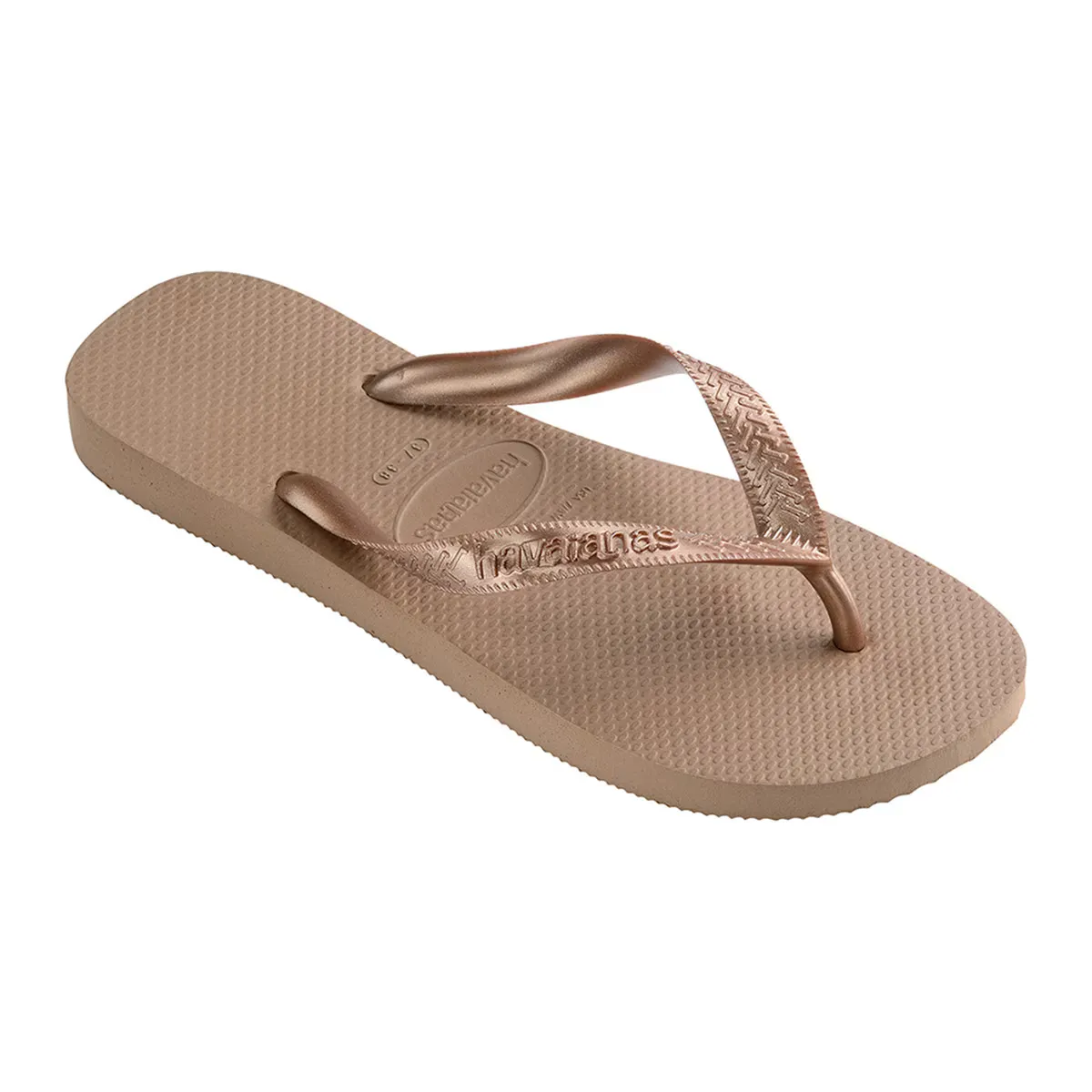 Женские шлепанцы Havaianas на верхнем бретеле, золотой — фото 3