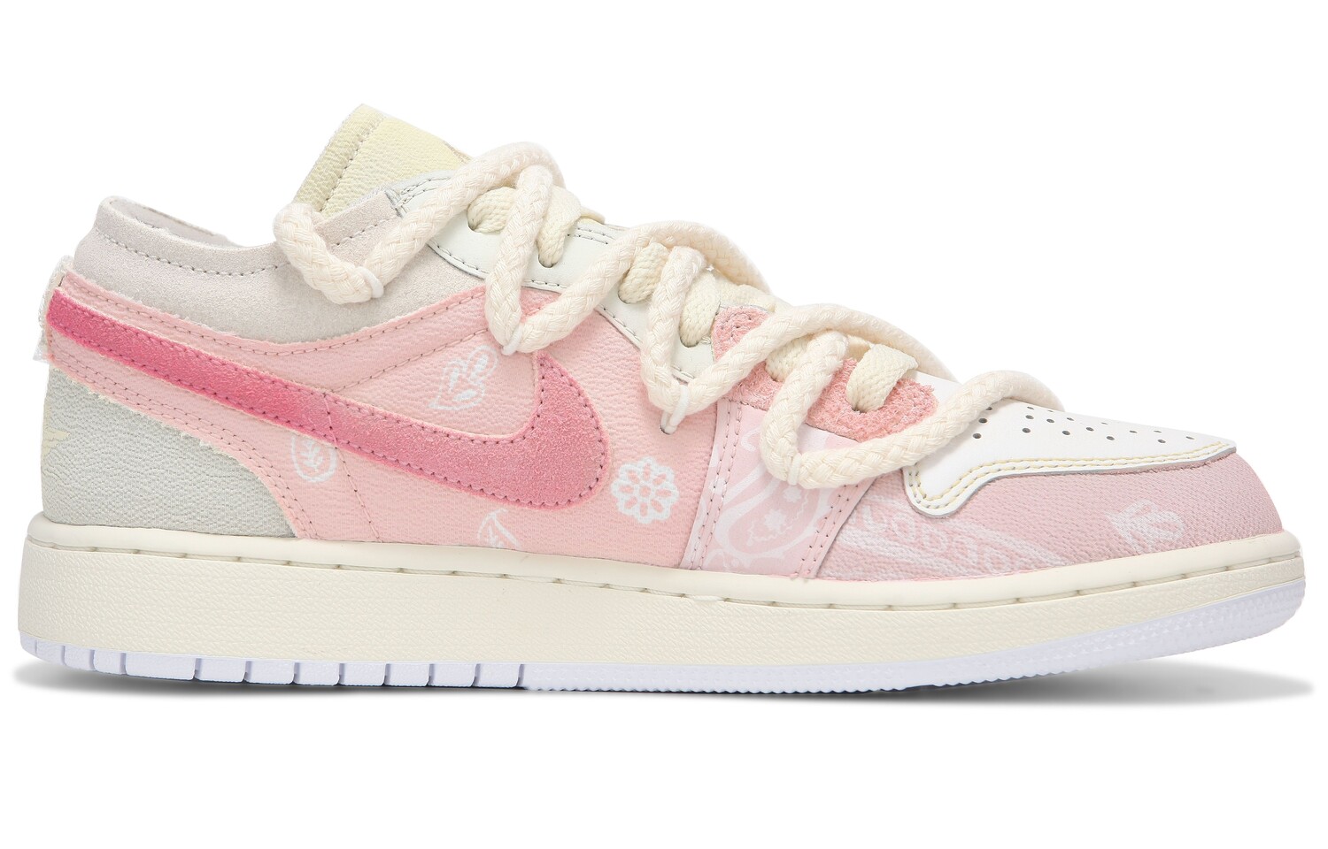 

Кроссовки Air JORDAN 1 Vintage Basketball Shoes Women's Low-Top White Pink