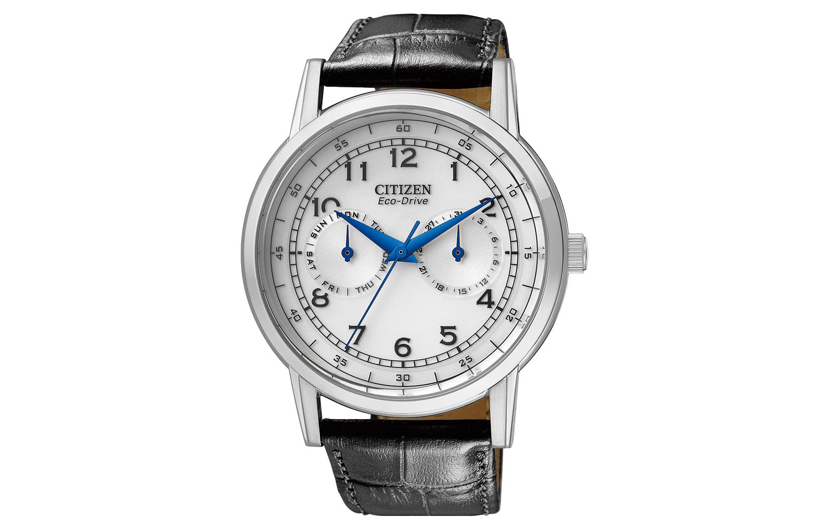 

CITIZEN Часы Quartz Movement Genuine Leather Strap Watch Men's Watch White Dial, White Dial