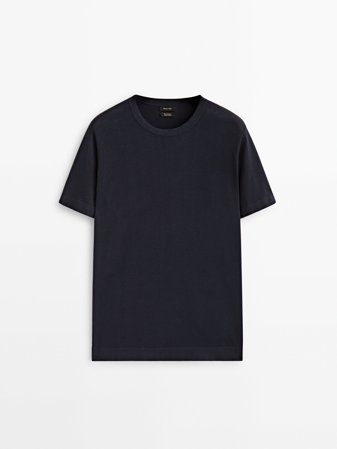

Трикотажная футболка с короткими рукавами из 100% хлопка Massimo Dutti, синий