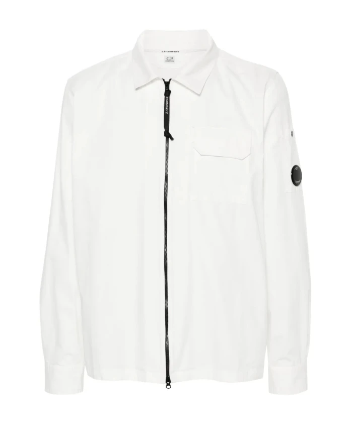 

Мужская рубашка-куртка с застежкой-молнией спереди. C.P. Company, белый