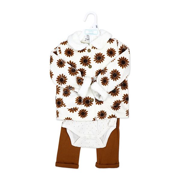 Комплект для девочки из 3 предметов: боди, куртка и штаны wildflower Baby Mode — фото 2