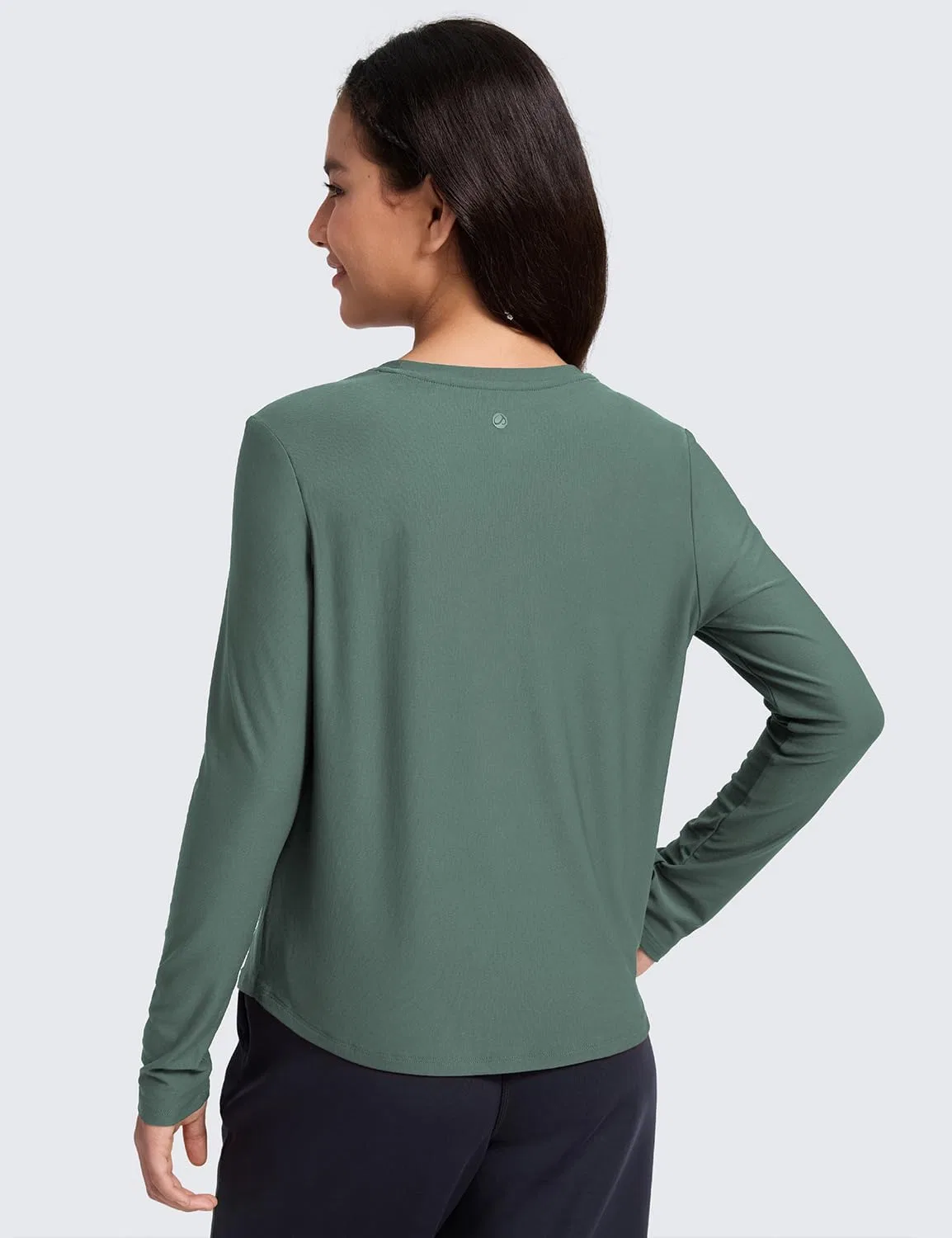 Детская футболка с длинным рукавом CRZ YOGA Cloudweight, цвет Graphite Green — фото 2