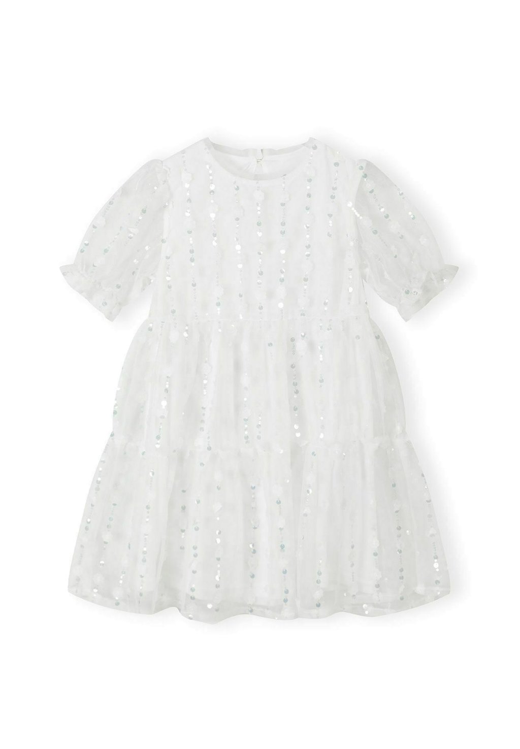 

Элегантное платье FLOWER SEQUIN SHORT SLEEVE MINOTI, белый